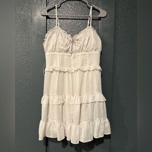 Wild Fable White Ruffled Mini Dress Size Large